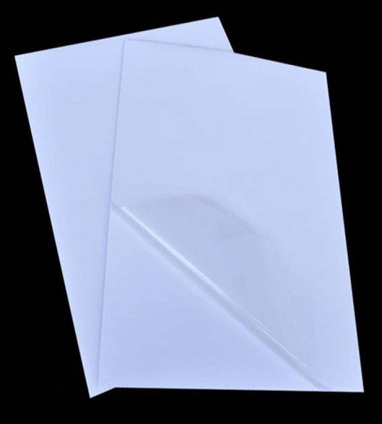 Papier autocollant transparent A4 de haute qualité Idéal pour l’impression jet d’encre et les créations professionnelles Contient 50 feuilles